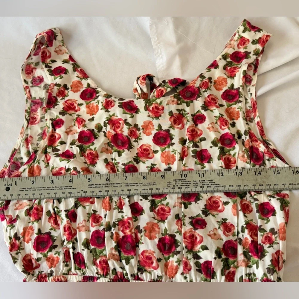 Forever 21 Floral A-Line Skirt - Red and Pink